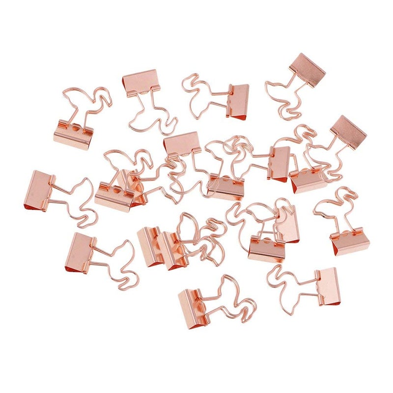 FRECI 20pcs Flamingo Paper Clips Creative Clip Bookmark Clips Binder Clamps Clips Notebook Page Marker Stationery for Office School Supplies - Image 4